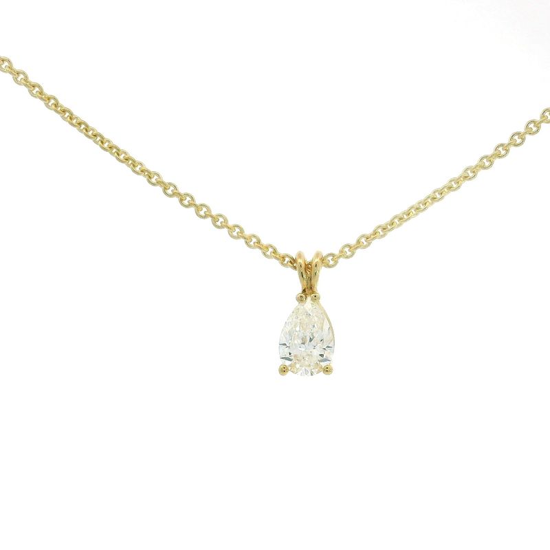 Colitär Gelbgold 750 mit Diamant im Tropfenschliff 0.40 ct