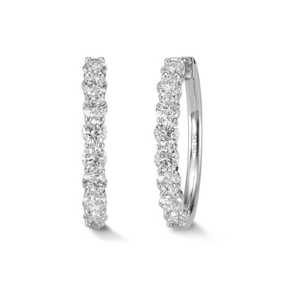 Scharnier Creolen Weissgold 750 mit Labor Brillanten 0.95 ct. Scharnier Creolen Weissgold 750 mit Labor Brillanten 0.95 ct.