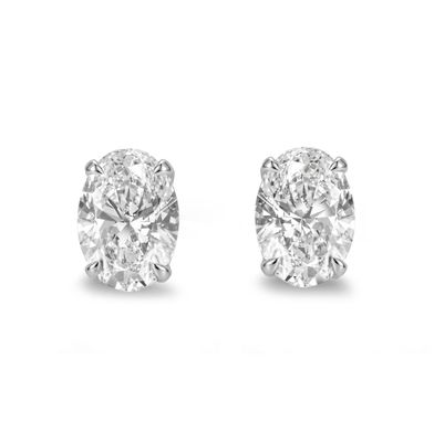 Solitär Ohrstecker Weissgold 750 mit Labor Diamanten im Ovalschliff 1.52 ct Solitär Ohrstecker Weissgold 750 mit Labor Diamanten im Ovalschliff 1.52 ct