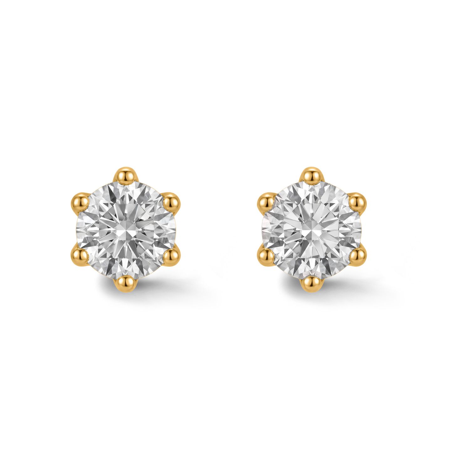 Solitär Ohrstecker Gelbgold 750 mit Labor Brillanten 1.50 ct.