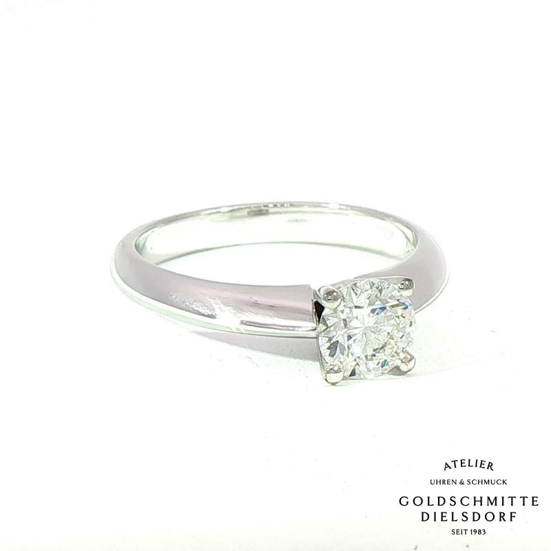 Solitär Ring mit Brillant in Weissgold 750