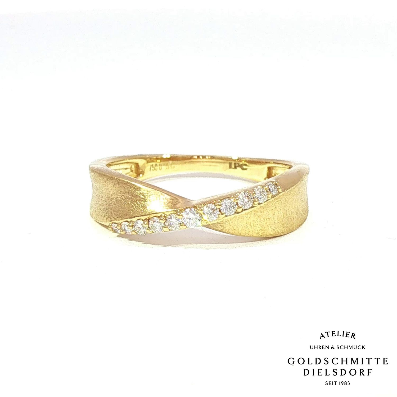 Damenring Gelbgold 750 mit Brillanten 0.15 ct.