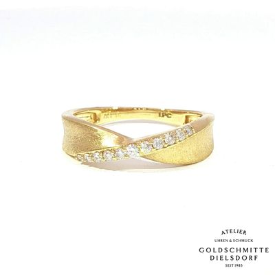 Damenring Gelbgold 750 mit Brillanten 0.15 ct.