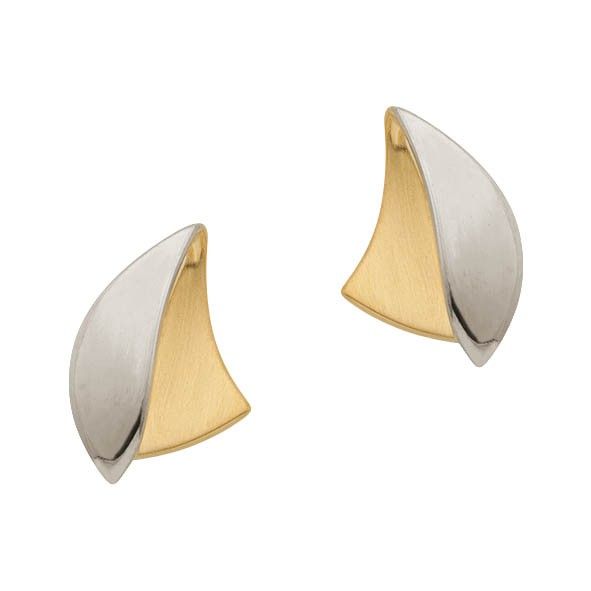Ohrstecker Bicolor Gelbgold 750 / Weissgold 750