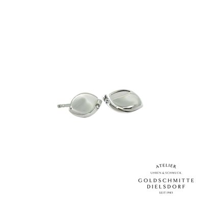 Ohrstecker in geschwungenem Design mit Brillanten Weissgold 750