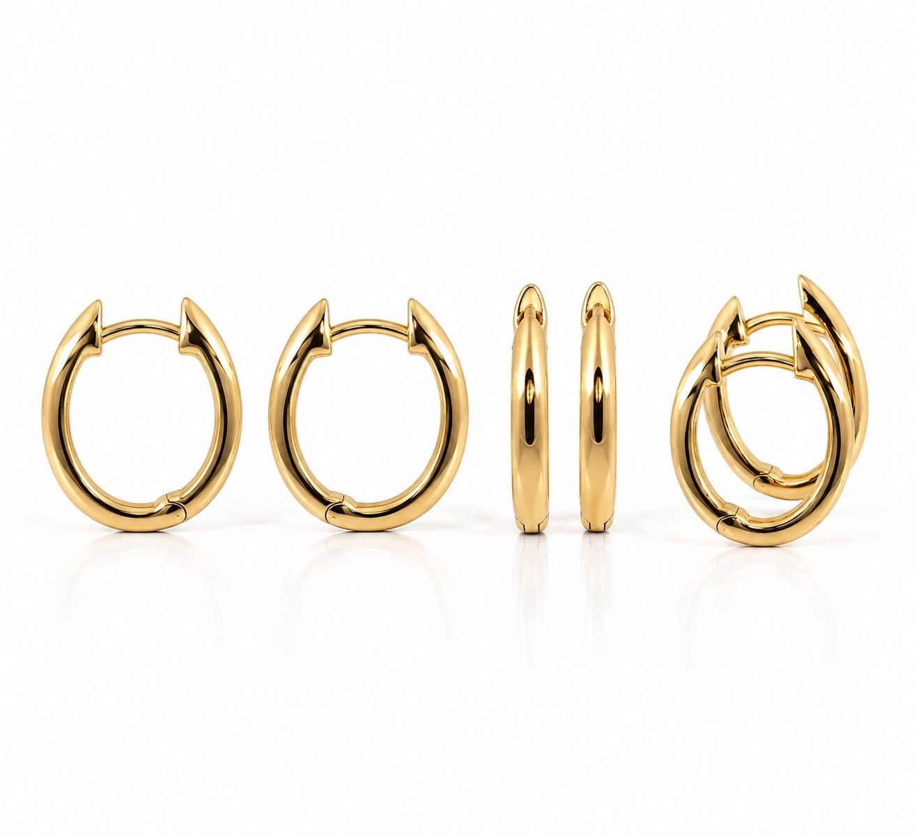 Scharniercreolen in elegantem Ovaldesign – Gelbgold 750 Scharniercreolen in elegantem Ovaldesign – Gelbgold 750