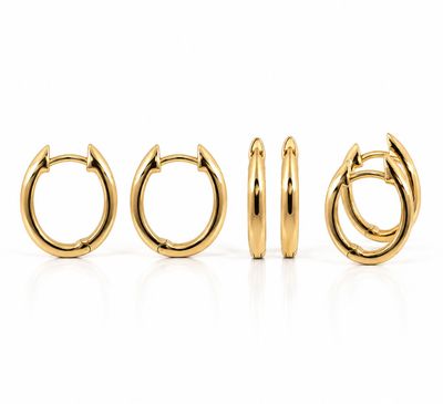 Scharniercreolen in elegantem Ovaldesign – Gelbgold 750