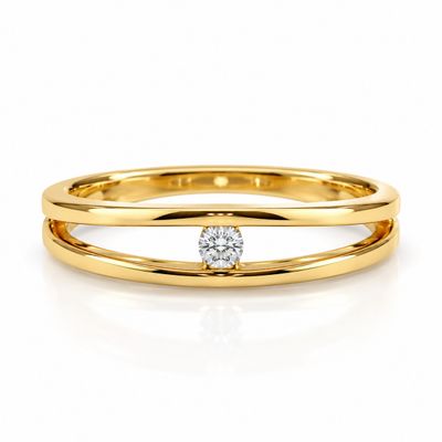 Eleganter Damenring aus Gelbgold 750 mit schwebendem Brillant Eleganter Damenring aus Gelbgold 750 mit schwebendem Brillant