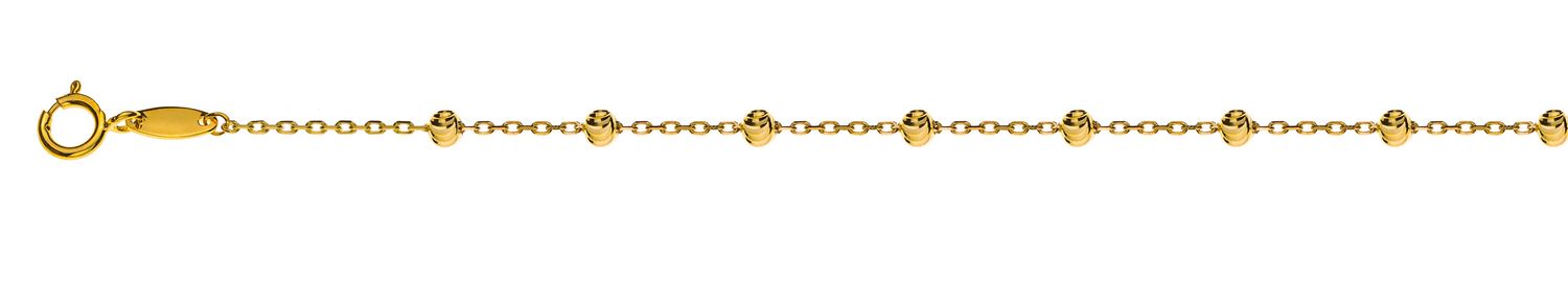 Ankercollier Gelbgold 750 mit 23 geschliffenen Kugeln – 45 cm Ankercollier Gelbgold 750 mit 23 geschliffenen Kugeln – 45 cm