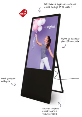 Totem U Digital – L 61x H 150 cm