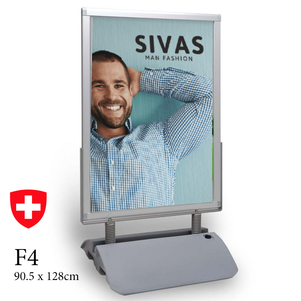 Chevalet porte-affiches Outdoor F4 Recto Verso "Swiss Market"