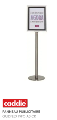 Panneau d'information Chrome Caddie® GUIDFLEX INFO A3