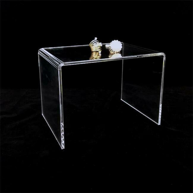 Tavolino - alzata a ponte in plexiglass trasparente cm. L. 40 x P. 35 x H. 23,4