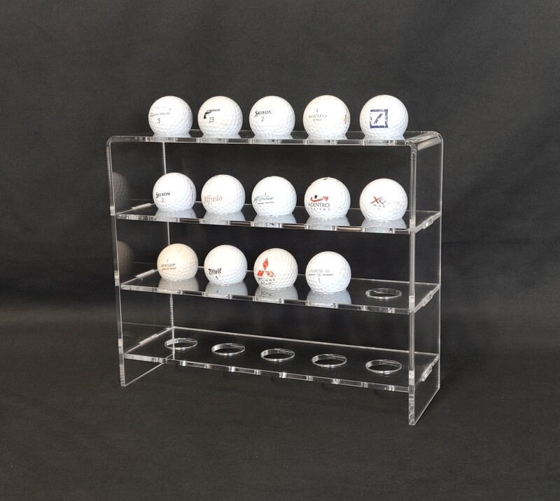 Bacheca espositore in plexiglass per palline da golf