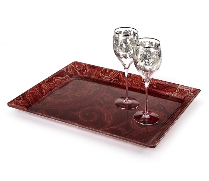 Vassoio in plexiglass &quot;Red cashmere&quot;