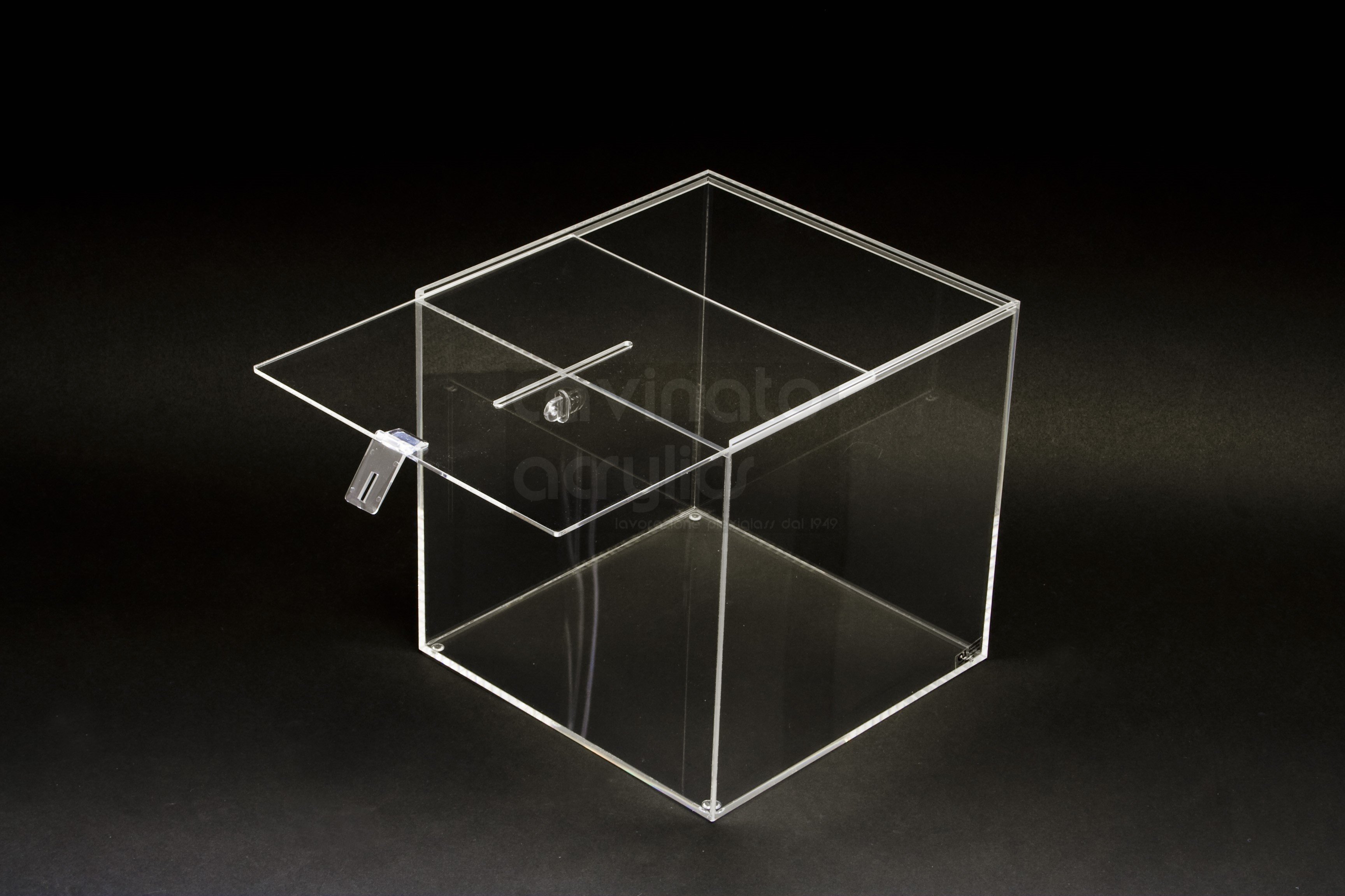 URNA / BOX / SALVADANAIO IN PLEXIGLASS cm. 30x30x30 Trasparente