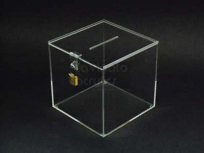 URNA / BOX / SALVADANAIO IN PLEXIGLASS cm. 30x30x30 Trasparente