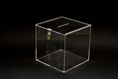URNA / BOX IN PLEXIGLASS / salvadanaio / scatola CM. 20x20x20 Trasparente