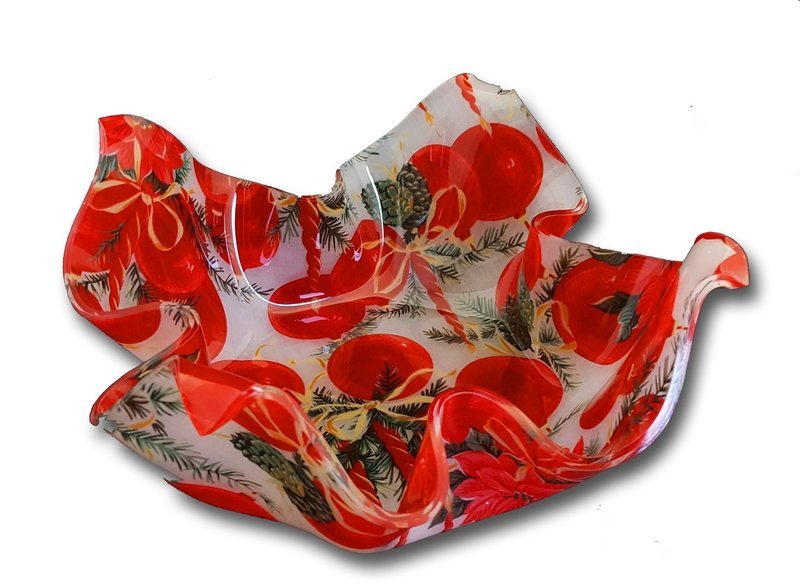 Portafrutta centrotavola &quot;cartoccio&quot; NATALE in plexiglass