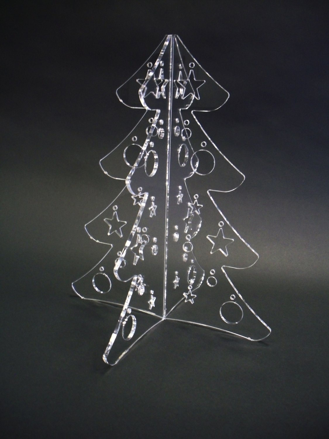 ALBERO DI NATALE IN PLEXIGLASS cm. 30x30xH. 38 trasparente.