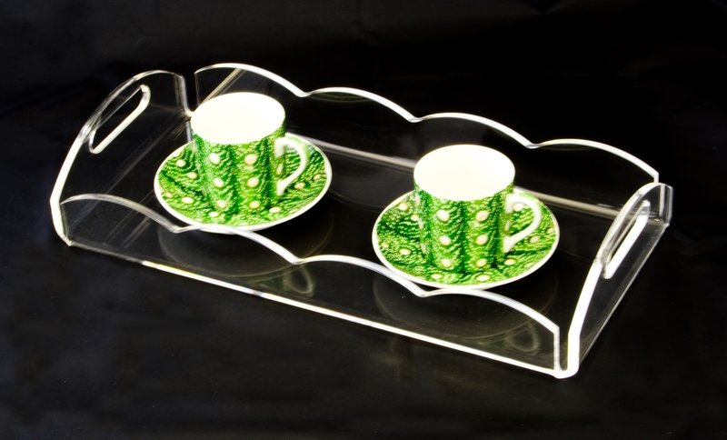Vassoio, centrotavola in PLEXIGLASS trasparente &quot;Nuvola&quot;. Made in Italy