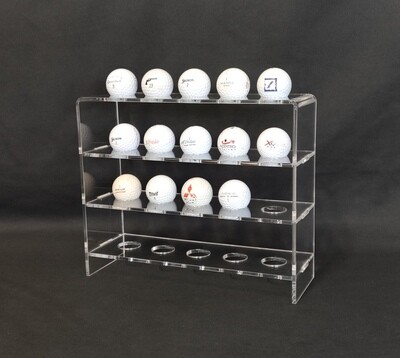 Bacheca espositore in plexiglass per palline da golf
