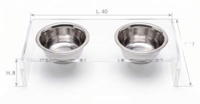 Mangiatoia porta ciotole per cani e gatti in plexiglass trasparente "Cosmo" SMALL Mangiatoia porta ciotole per cani e gatti in plexiglass trasparente "Cosmo" SMALL