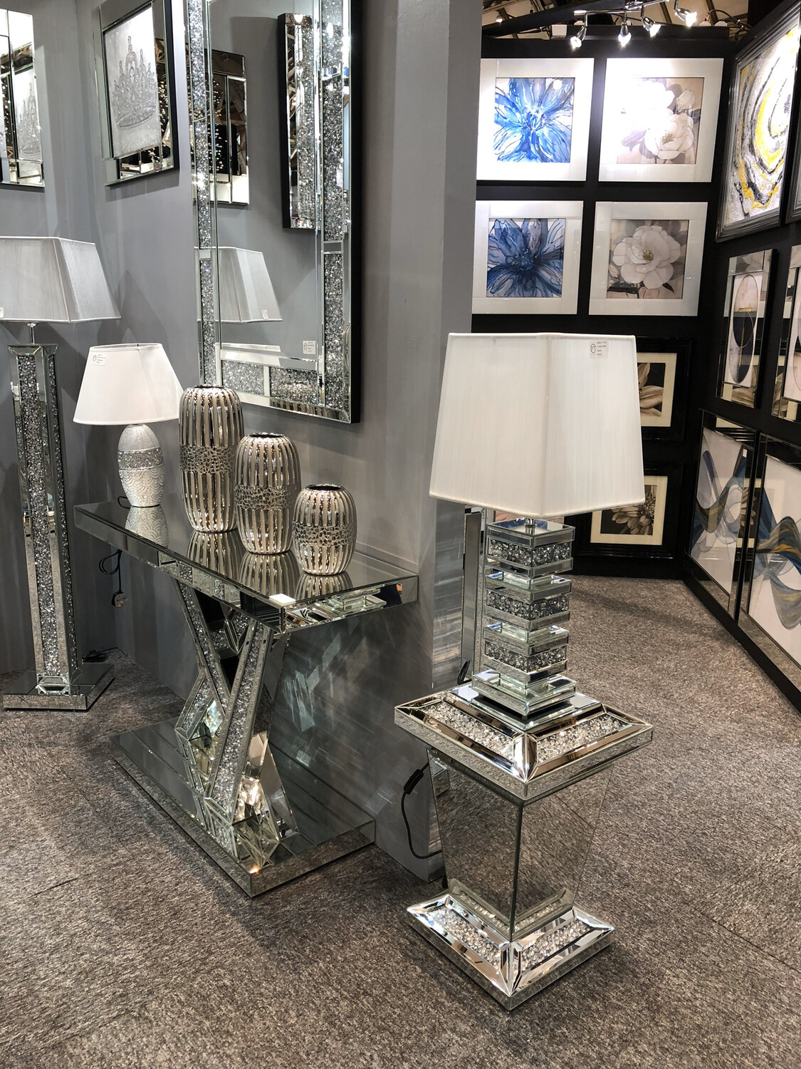 Crystal Mirror Table Lamp