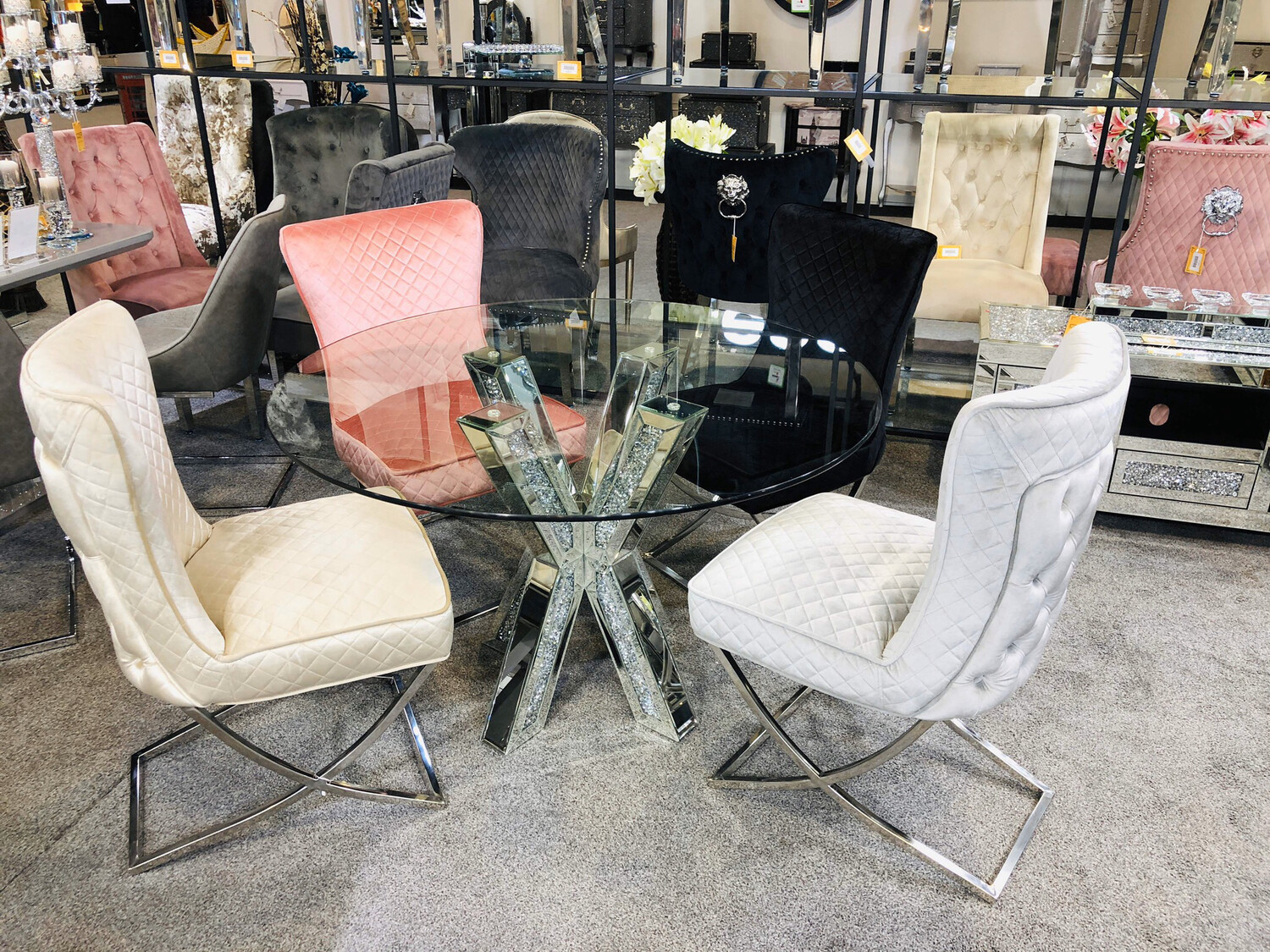 Crystal Round Dining Table