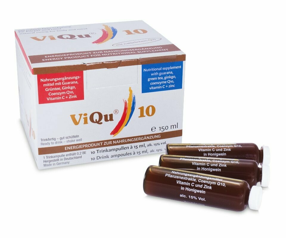 ViQu 10 gegen Müdigkeit, Trinkampullen 10 x 15 ml