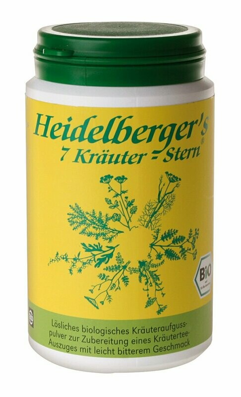 Heidelberger´s 7 Kräuter-Stern 250 g, Pulver,
das Original! Heidelberger´s 7 Kräuter-Stern 250 g, Pulver,
das Original!