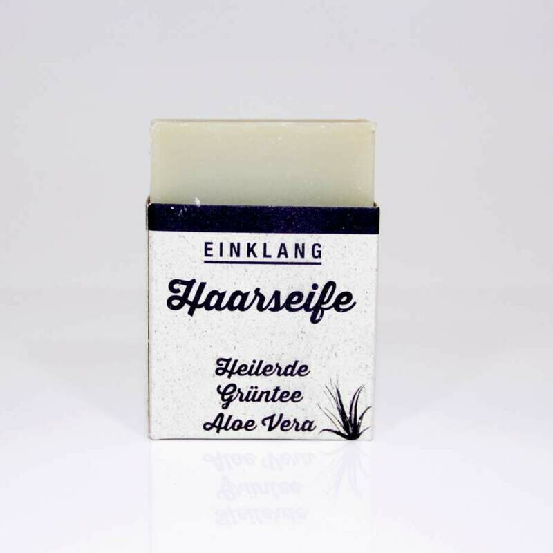 Haarseife mit Heilerde und Grüntee, Aloe Vera Haarseife mit Heilerde und Grüntee, Aloe Vera