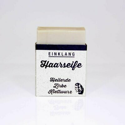 Haarseife, naturrein  Zirbe, Klettwurz und Heilerde
