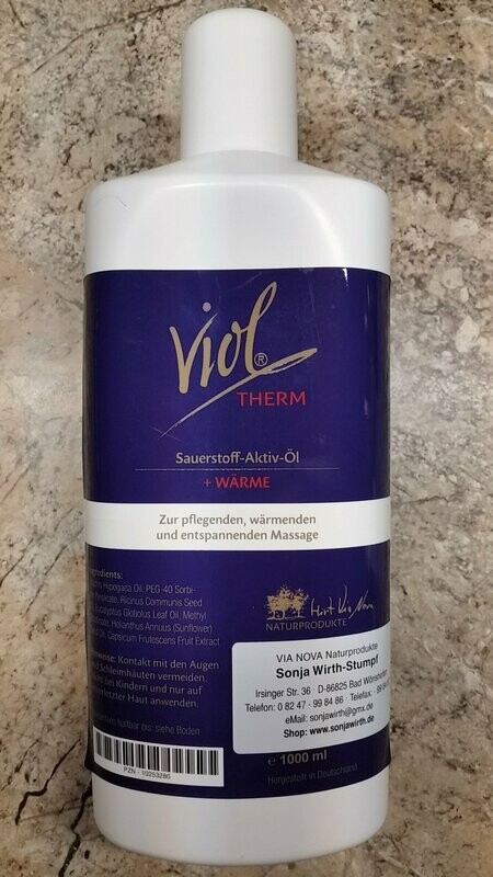 Viol Therm Sauerstoff-Wärme-Öl, 1 Liter-Flasche für Therapeuten, Gewerbe und Landwirtschaft