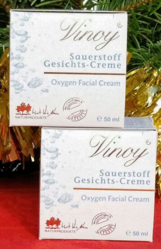 Vinoy Sauerstoff-Gesichtscreme, Doppelpack, 2 x 50 ml Tages-Nacht-und Antifaltencreme in einem Vinoy Sauerstoff-Gesichtscreme, Doppelpack, 2 x 50 ml Tages-Nacht-und Antifaltencreme in einem