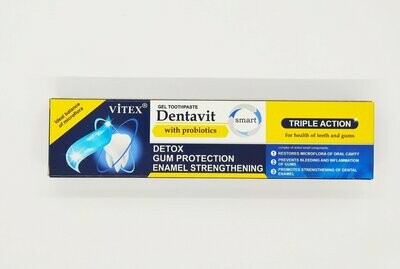 DENTAVIT-SMART. Gel dentífrico. Triple acción con probi, 85 g.