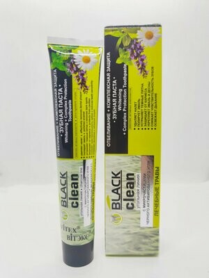 Black Clean. Dentífrico " Blanqueamiento+protección integral" con hierbas, 85 g.