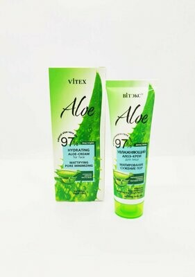 ALOE VERA 97%. Crema Facial Hidratante y Matificante de Poros día/noche, 50 ml.