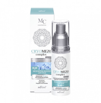 CRYOMEZO Complex Crema-Relleno  Rostro "Hidratación 72 horas+ Alisado de  Arrugas" 30-40 años, 50 ml.