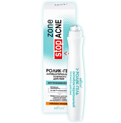 Zone STOP ACNE. Roller-Gel Antibacteriano con Acción Inmediata, 15 ml.