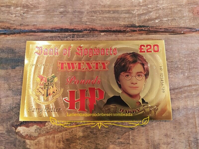 REPLICA BILLETE 20 LIBRAS HARRY POTTER