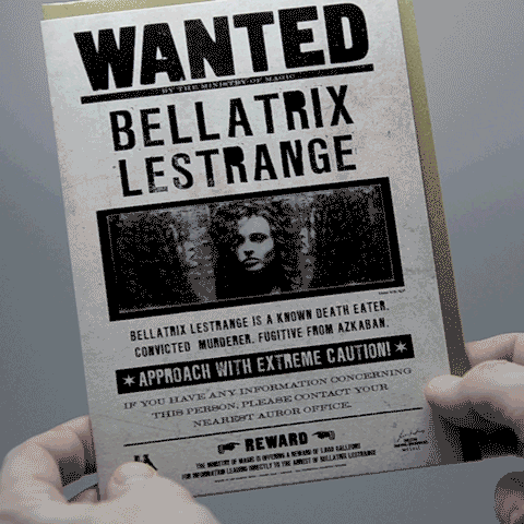 POSTAL BELLATRIX LESTRANGE MINALIMA HARRY POTTER