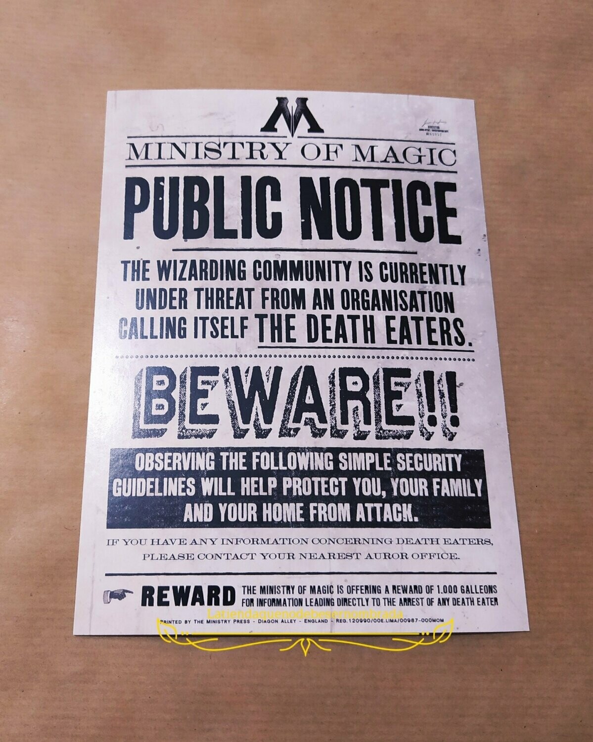 POSTAL MINISTERIO DE MAGIA HARRY POTTER MINALIMA