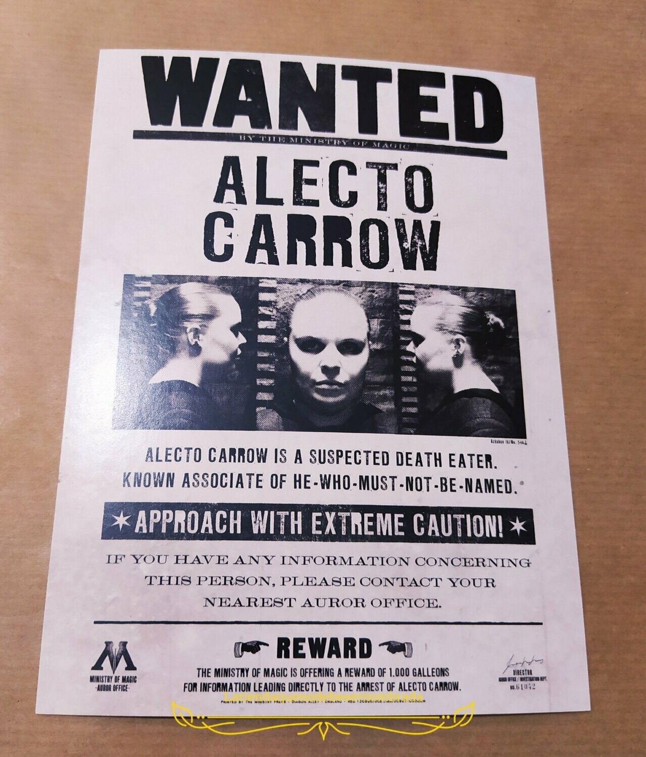 POSTAL ALECTO CARROW HARRY POTTER MINALIMA