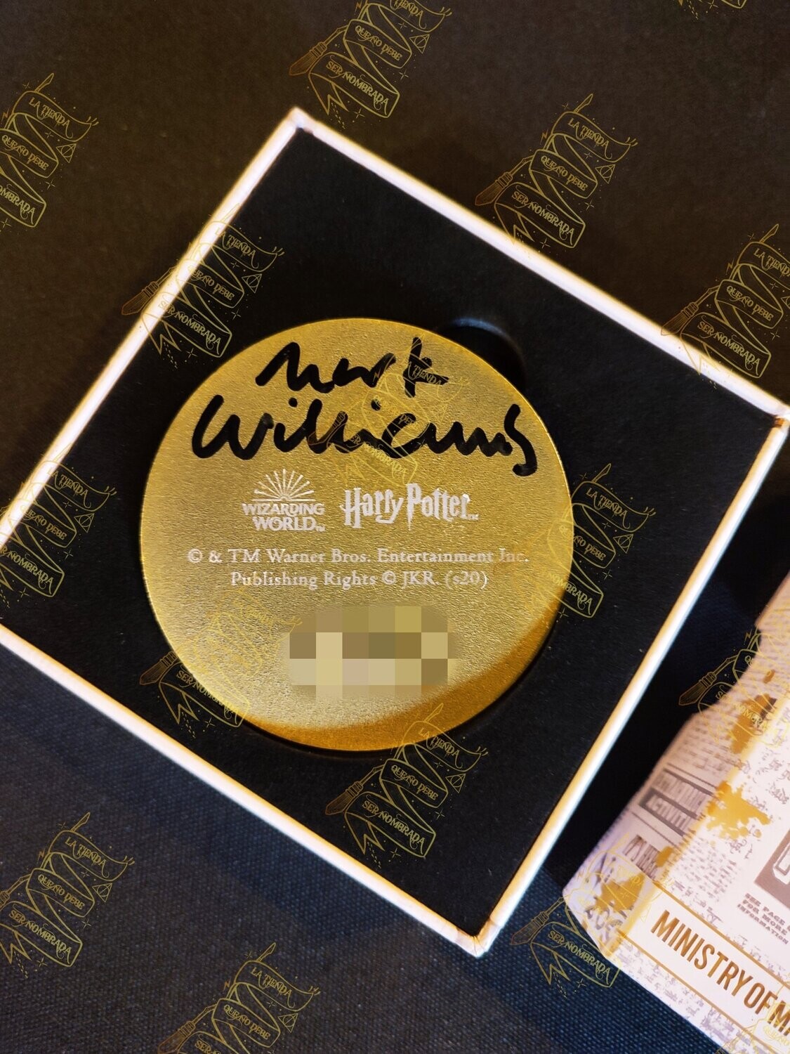 MONEDA MINISTERIO DE MAGIA FIRMADA POR ARTHUR WEASLEY (MARK WILLIAMS)