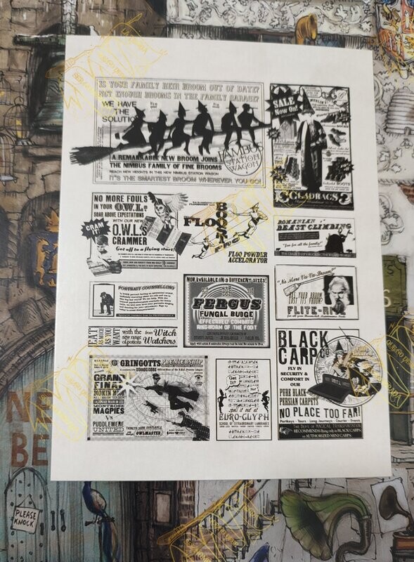 POSTAL CARTELES MAGICOS HARRY POTTER MINALIMA