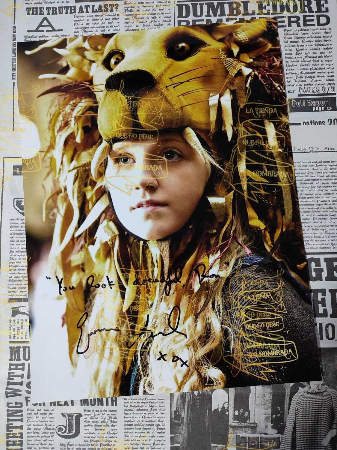 FOTOGRAFIA FIRMADA POR LUNA LOVEGOOD (EVANNA LYNCH)