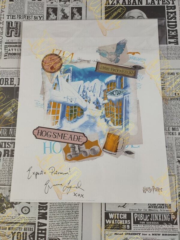 LITOGRAFIA HOGSMEADE FIRMADA POR LUNA LOVEGOOD (EVANNA LYNCH)