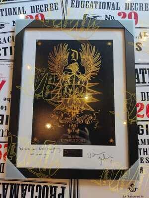 LITOGRAFIA ENMARCADA DEL EMBLEMA DUMBLEDORE FIRMADA POR BUNTY (VICTORIA YEATES) Y LIU TAO (DAVE WONG)