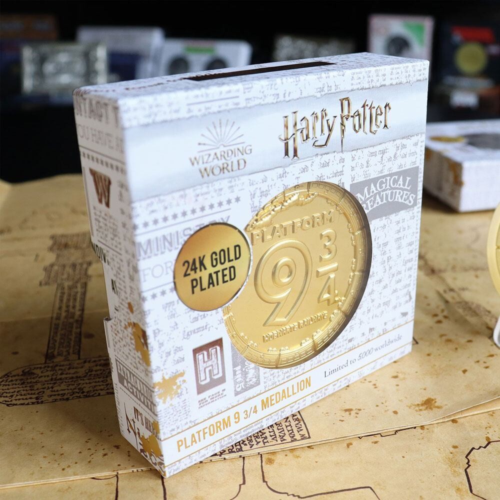 MEDALLON PLATFORMA 9 3/4 LIMITED EDITION 24K GOLD PLATED HARRY POTTER